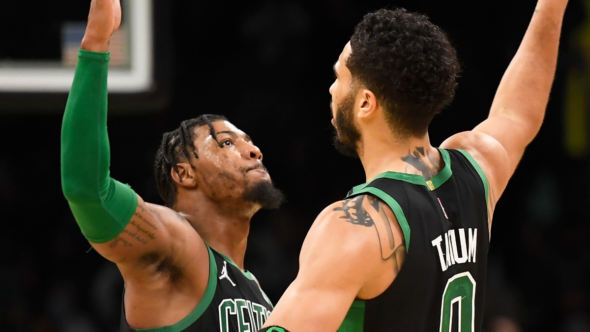 Boston Celtics guard Marcus Smart, forward Jayson Tatum