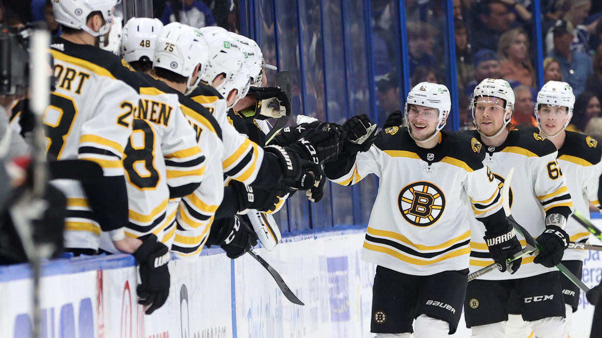 Boston Bruins forward Anton Blidh