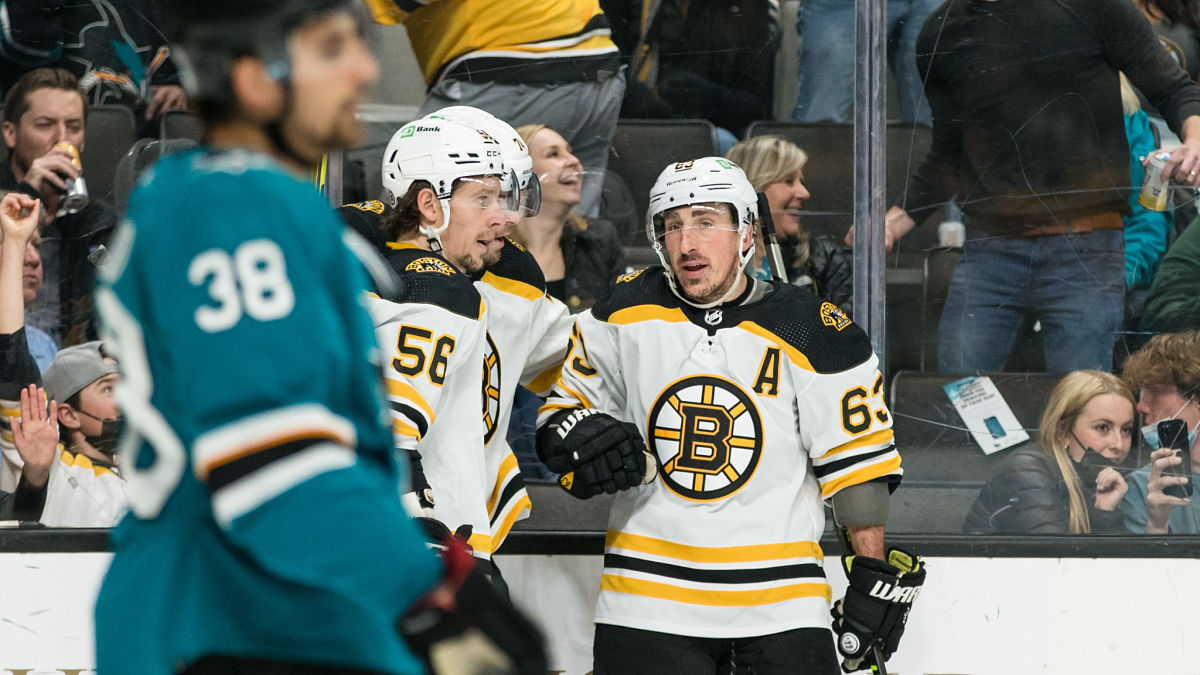 Boston Bruins left wing Brad Marchand, Erik Haula