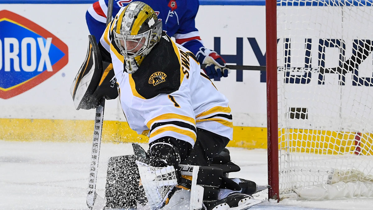 Boston Bruins goaltender Jeremy Swayman