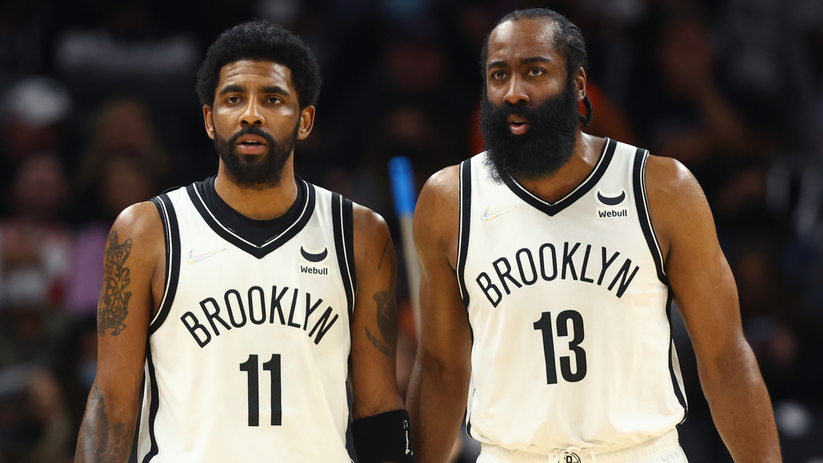 Brooklyn Nets guards Kyrie Irving, James Harden