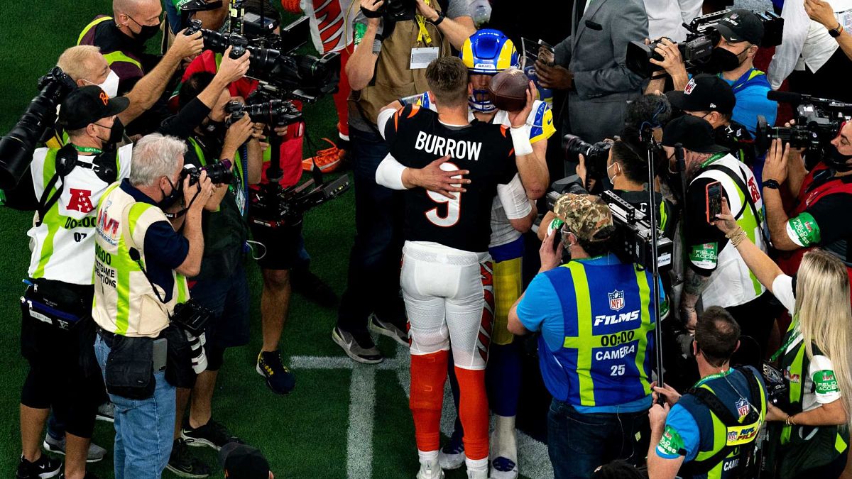 Los Angeles Rams quarterback Matthew Stafford, Cincinnati Bengals quarterback Joe Burrow