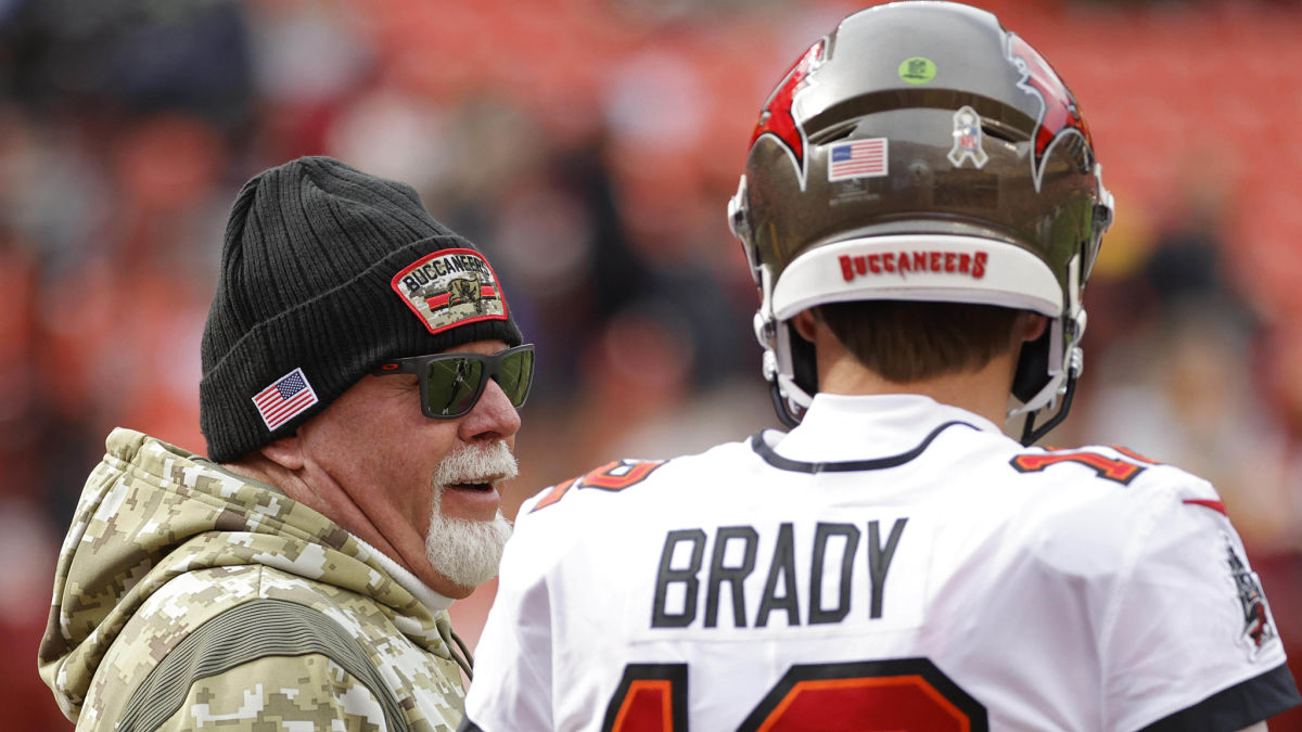 Tampa Bay Buccaneers head coach Bruce Arians and quarterback Tom Brady