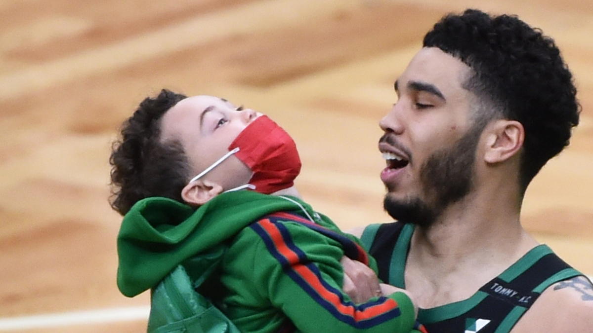 Boston Celtics forward Jayson Tatum, son Deuce Tatum