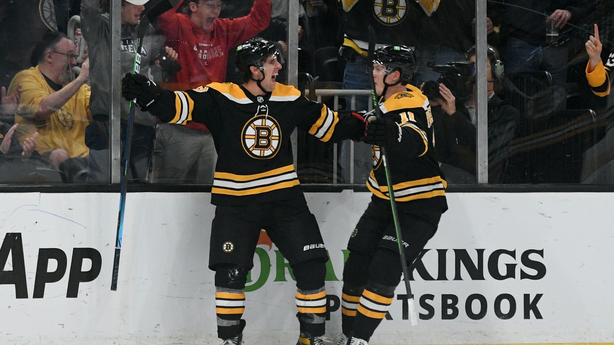 Boston Bruins center Marc McLaughlin, center Trent Frederic
