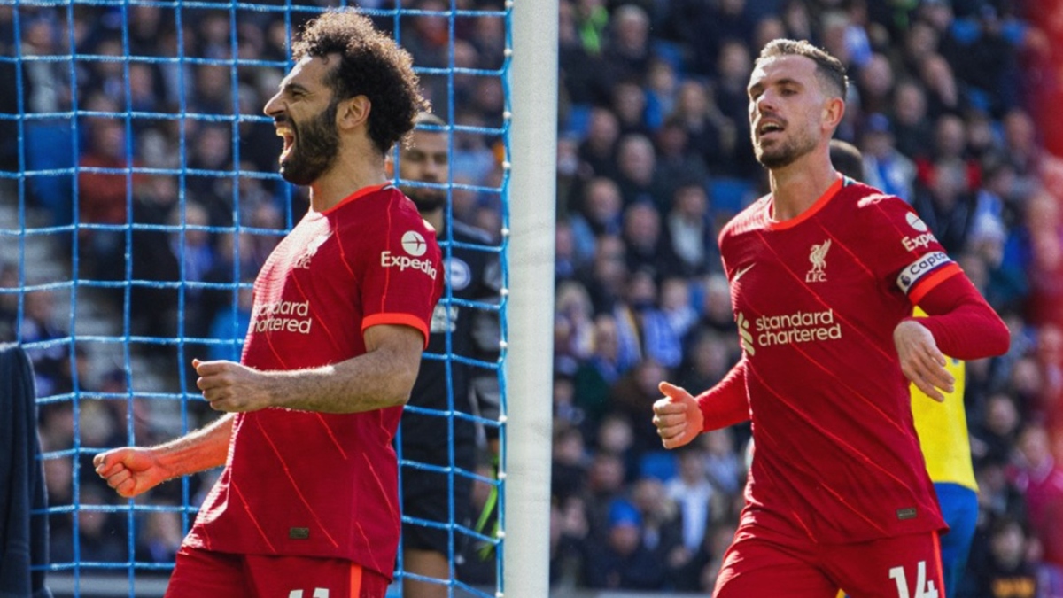 Liverpool forward Mohamed Salah (left) and midfielder Jordan Henderson