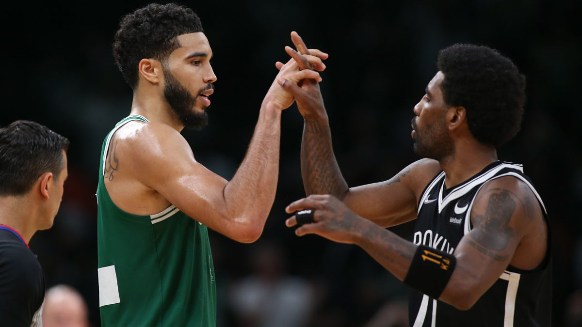Boston Celtics forward Jayson Tatum, Brooklyn Nets guard Kyrie Irving