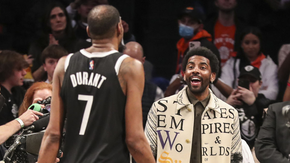 Brooklyn Nets guard Kyrie Irving, Kevin Durant