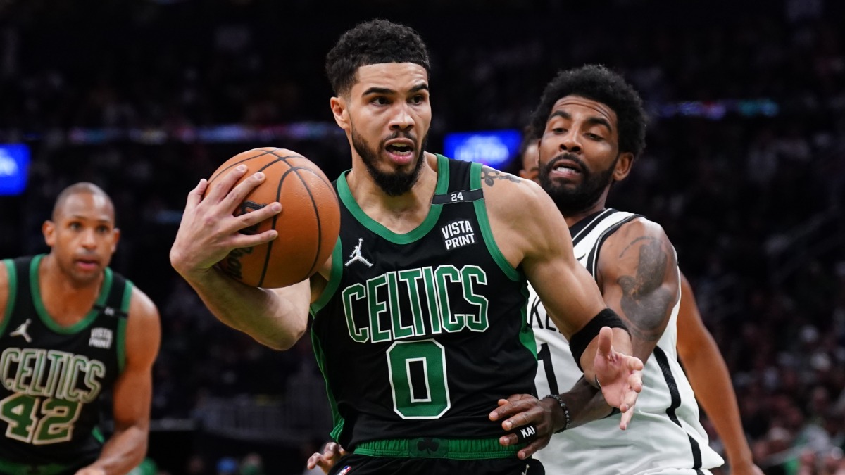 Boston Celtics forward Jayson Tatum, Brooklyn Nets guard Kyrie Irving