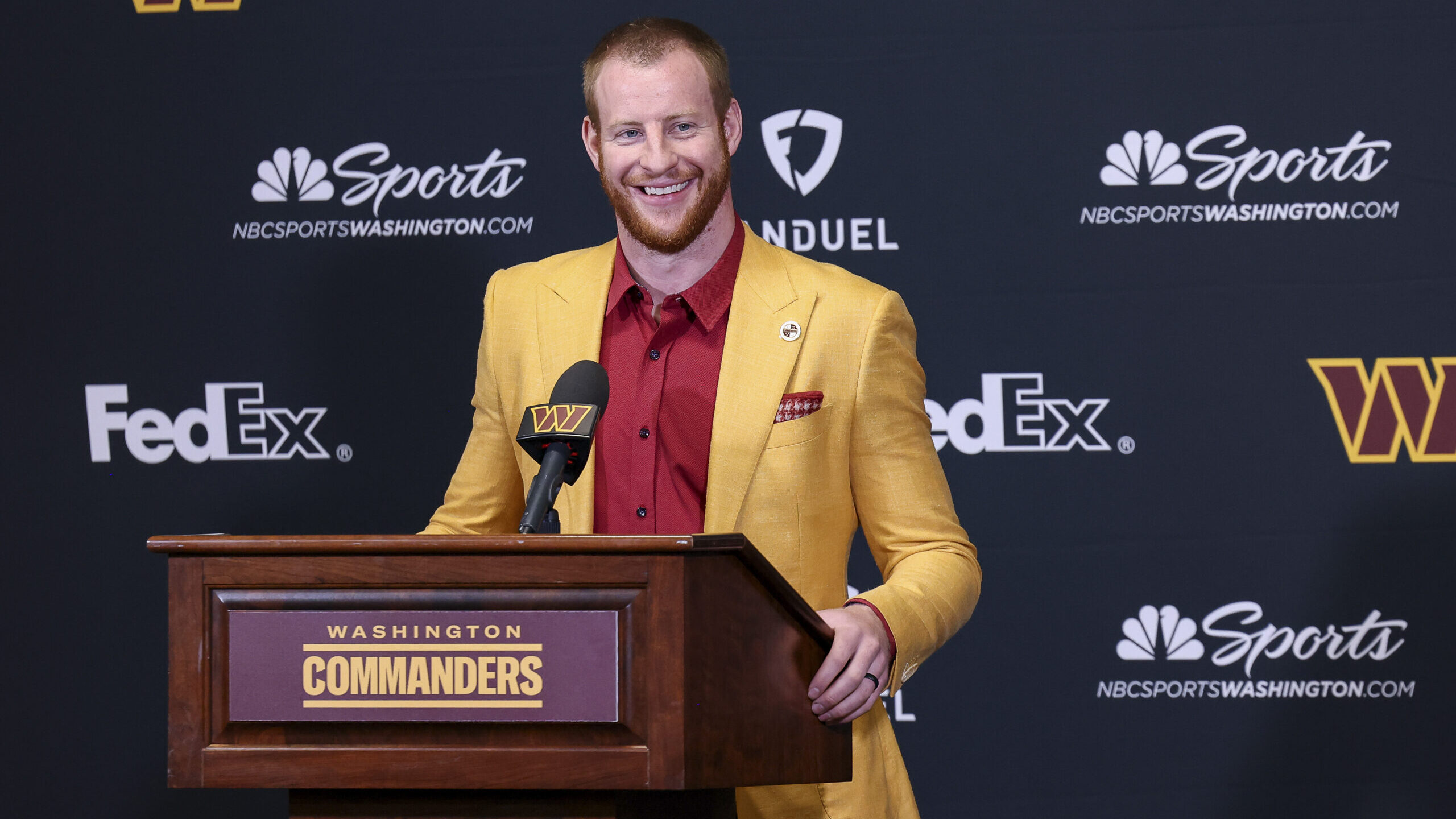 NFL: Washington Commanders-Carson Wentz Press Conference