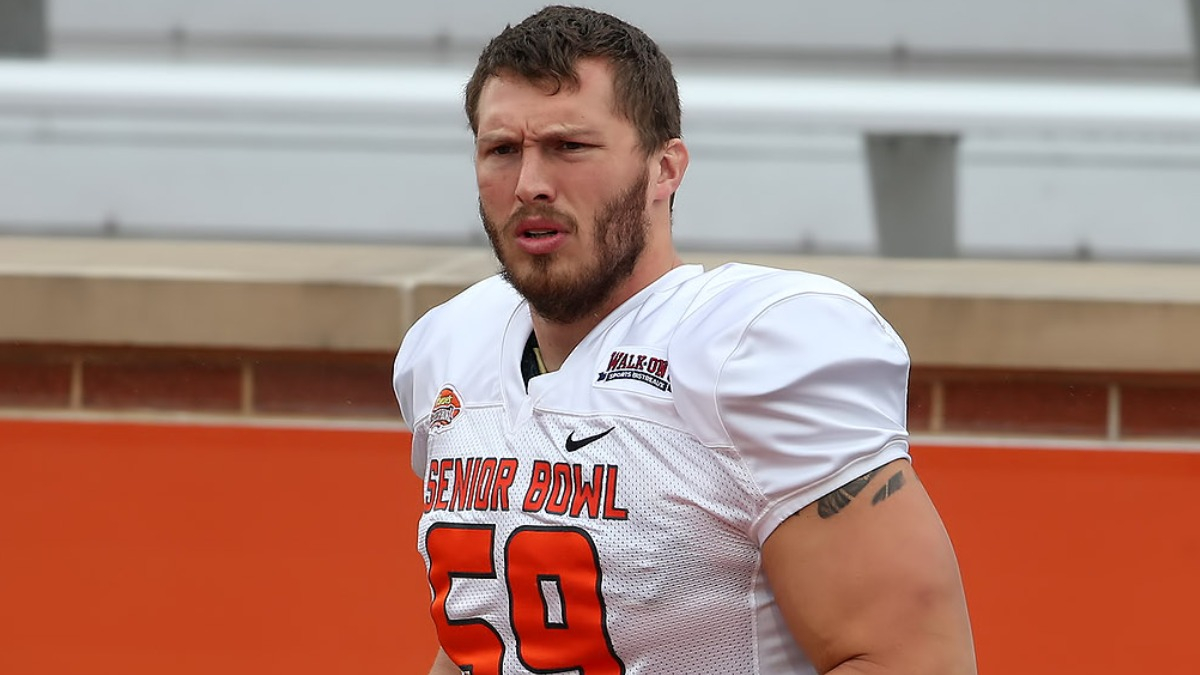 New England Patriots guard Cole Strange