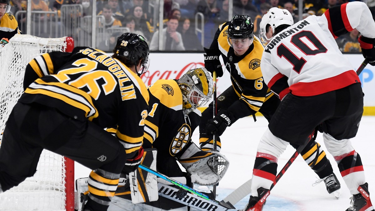 Boston Bruins goaltender Jeremy Swayman