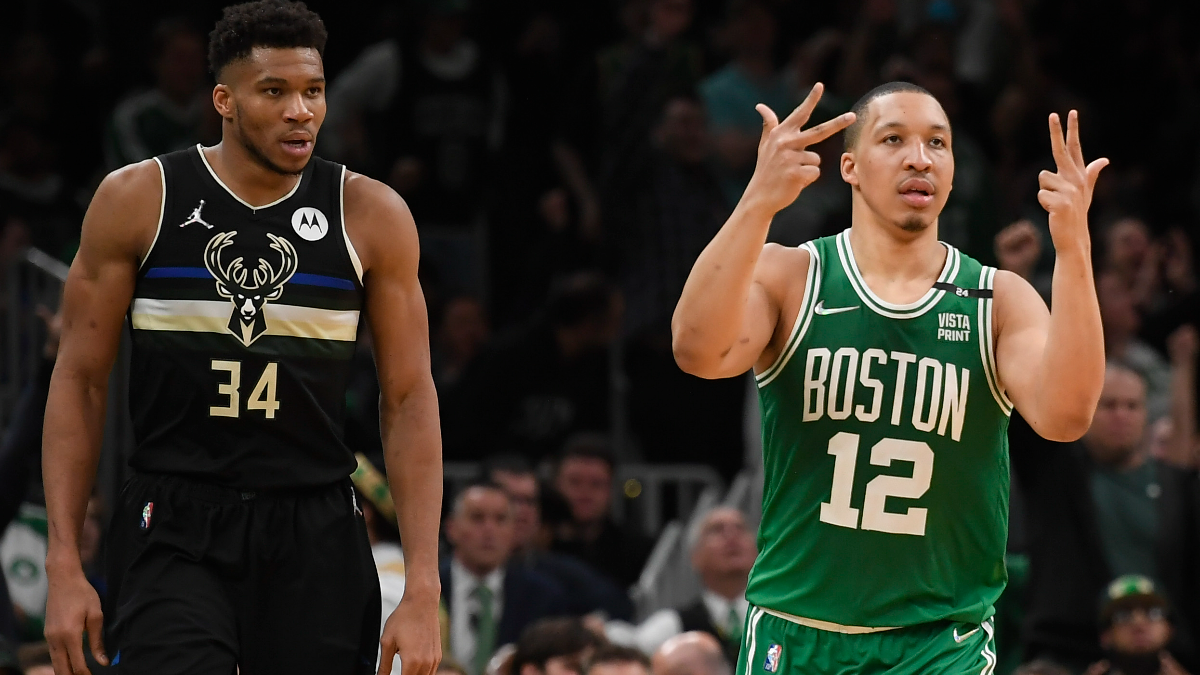 Milwaukee Bucks forward Giannis Antetokounmpo and Boston Celtics forward Grant Williams