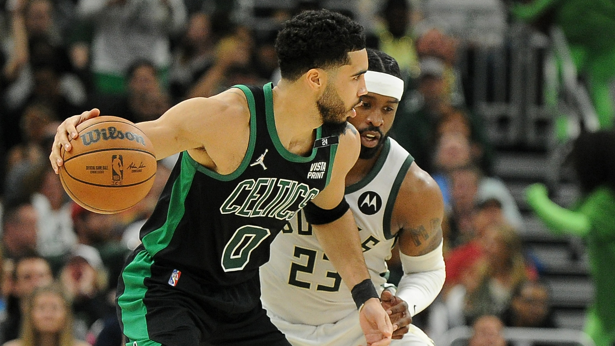 Boston Celtics forward Jayson Tatum and Milwaukee Bucks guard Wesley Matthews