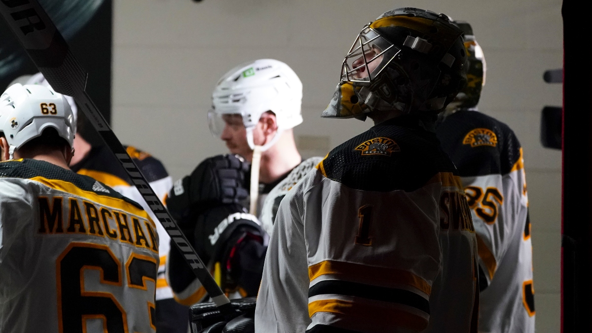 Boston Bruins goaltender Jeremy Swayman ahead of a matchup with the Carolina Hurricanes