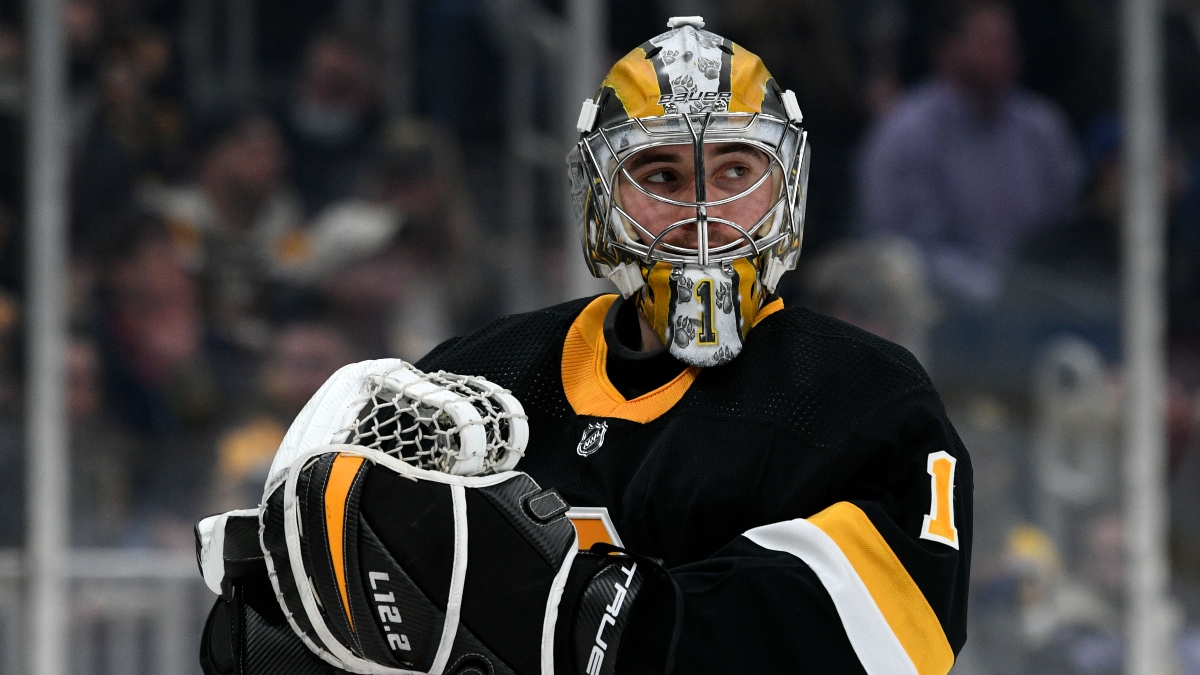 Boston Bruins goaltender Jeremy Swayman plays for Team USA at the 2022 IIHF Men's World Championship