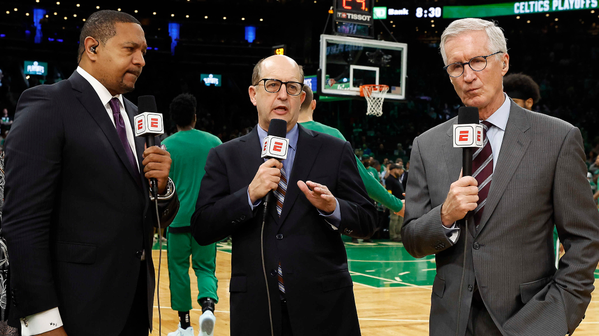 ESPN Commentators Mike Breen, Jeff Van Gundy and Mark Jackson