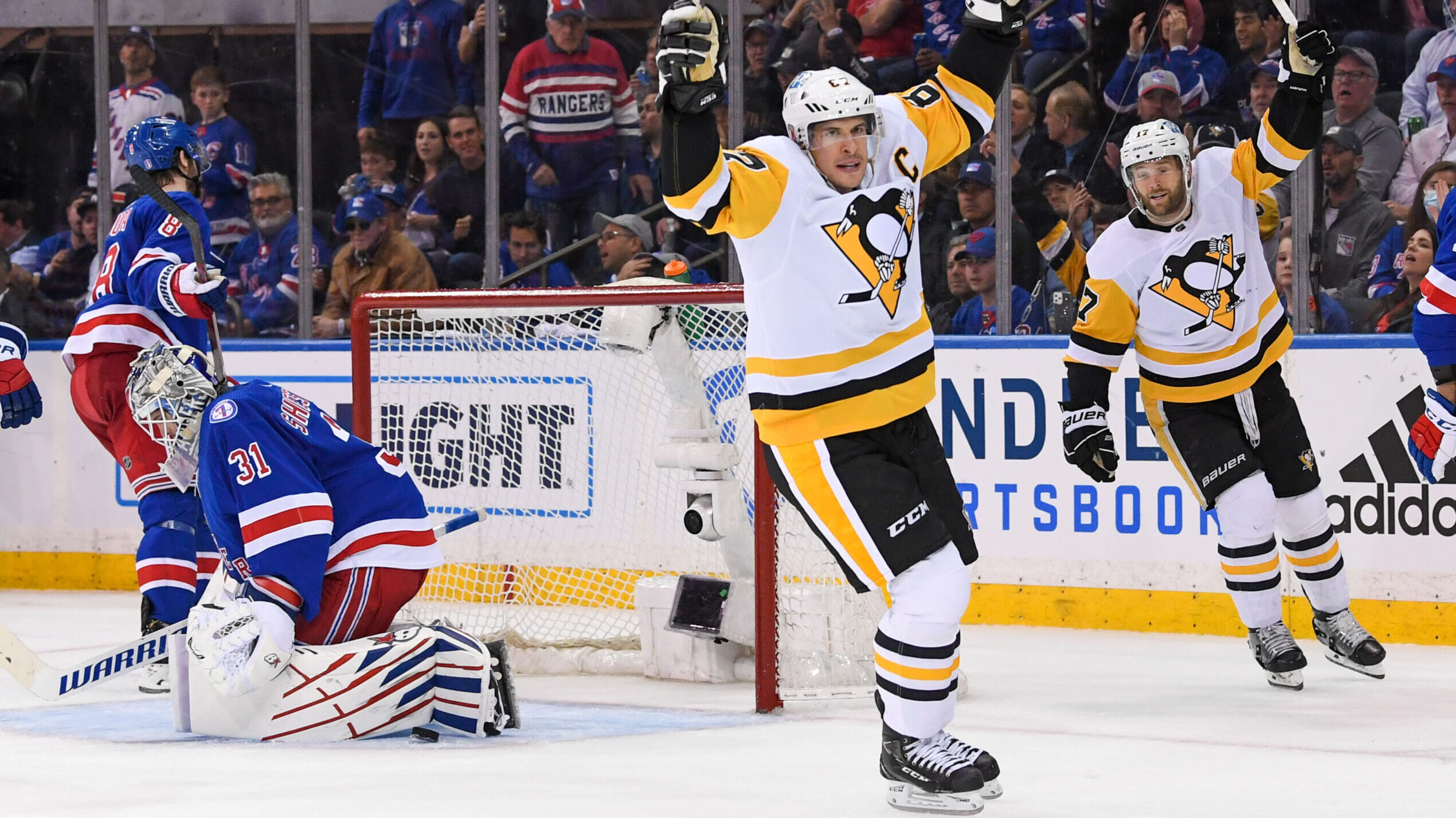 NHL: Stanley Cup Playoffs-Pittsburgh Penguins at New York Rangers