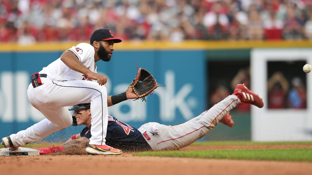 Cleveland Guardians shortstop Amed Rosario and Boston Red Sox outfielder Jarren Duran