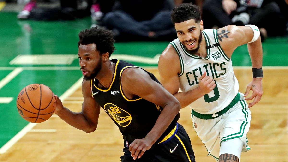 Golden State Warriors forward Andrew Wiggins, Boston Celtics forward Jayson Tatum