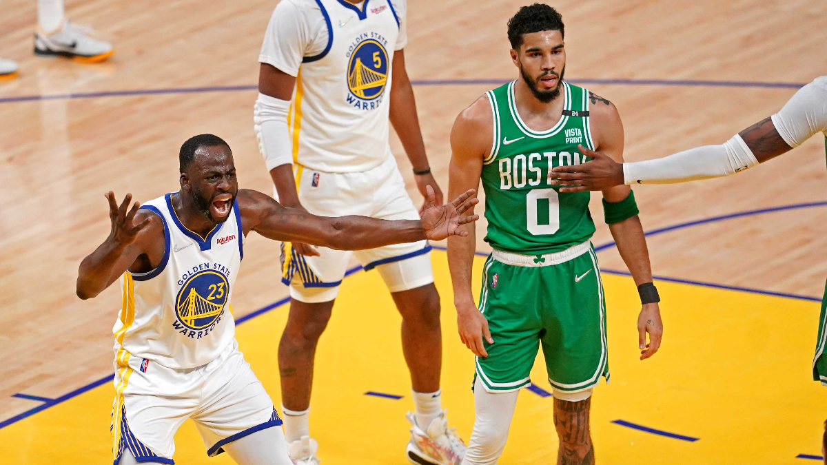 Golden State Warriors forward Draymond Green and Boston Celtics forward Jayson Tatum