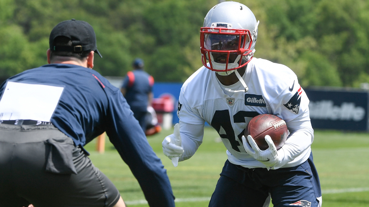 New England Patriots running back J.J. Taylor
