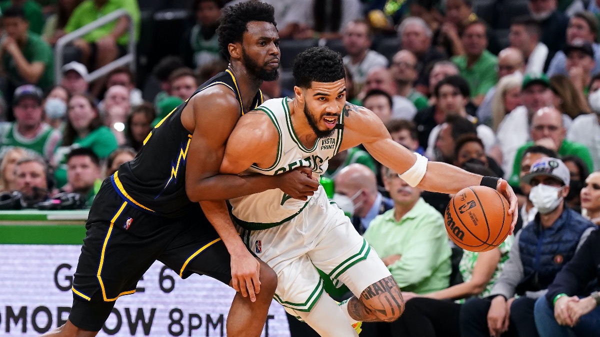 Golden State Warriors forward Andrew Wiggins, Boston Celtics forward Jayson Tatum