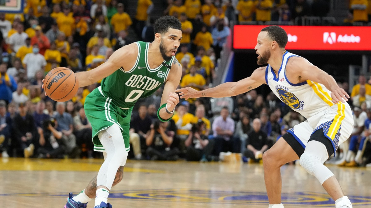 Boston Celtics forward Jayson Tatum, Golden State Warriors guard Stephen Curry