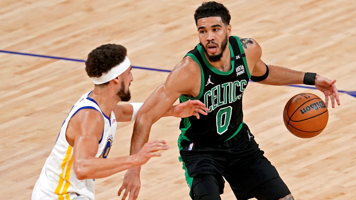 Golden State Warriors guard Klay Thompson and Boston Celtics forward Jayson Tatum