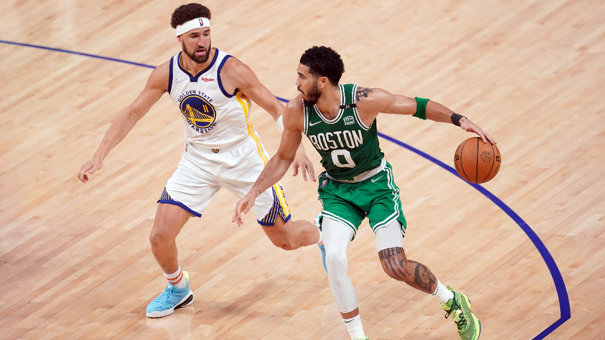 Golden State Warriors guard Klay Thompson and Boston Celtics forward Jayson Tatum