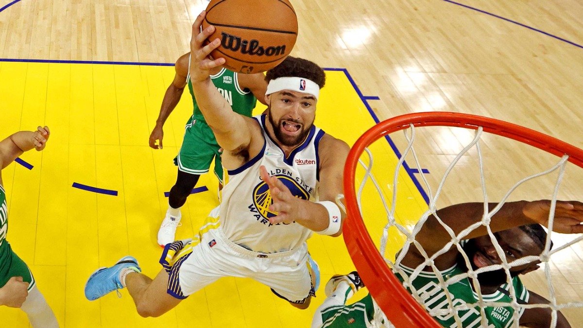 Golden State Warriors guard Klay Thompson, Boston Celtics guard Jaylen Brown