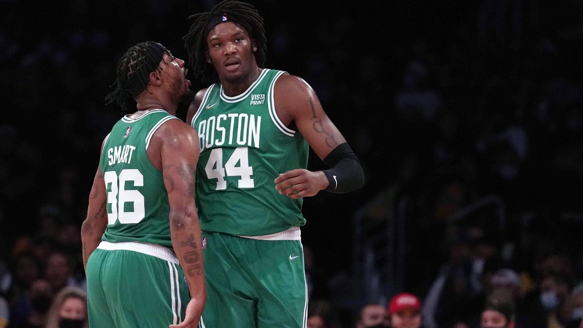 Boston Celtics guard Marcus Smart (36), center Robert Williams III (44)