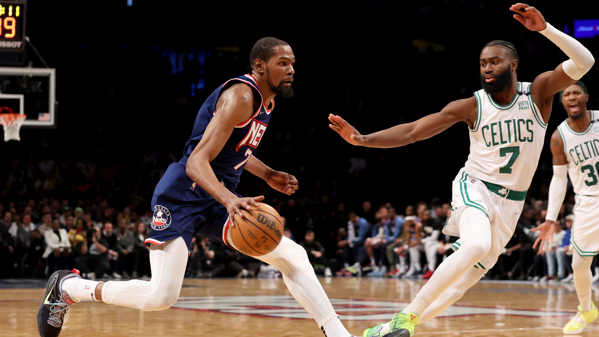 Brooklyn Nets forward Kevin Durant and Boston Celtics guard Jaylen Brown