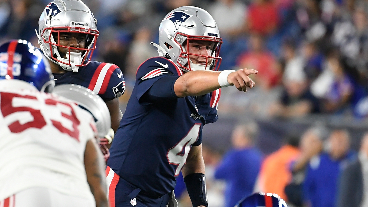 New England Patriots quarterback Bailey Zappe