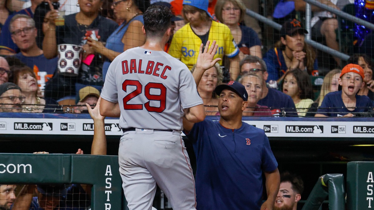 Boston Red Sox manager Alex Cora, first baseman Bobby Dalbec