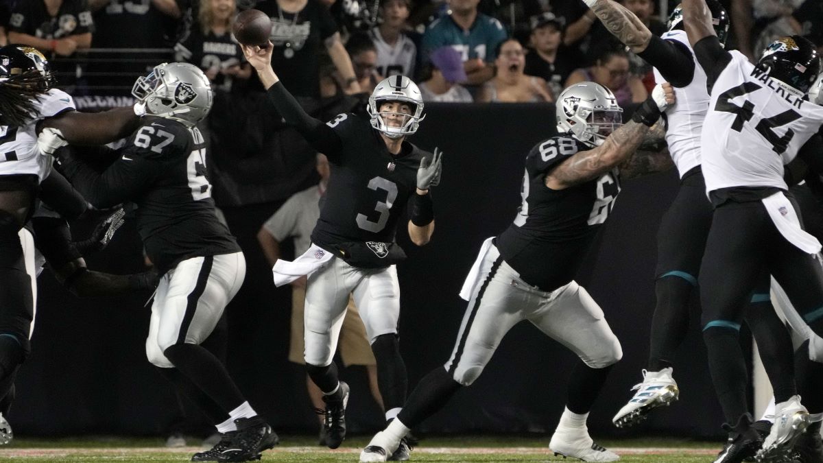 Las Vegas Raiders quarterback Jarrett Stidham