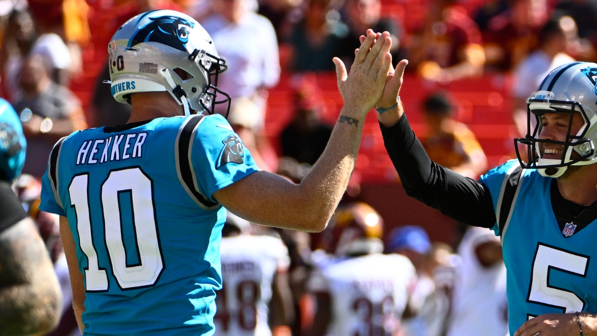 Carolina Panthers punter Johnny Hekker, place kicker Zane Gonzalez