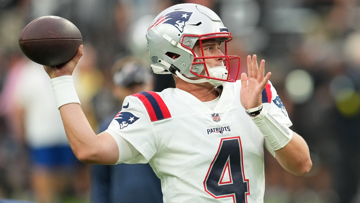 New England Patriots quarterback Bailey Zappe