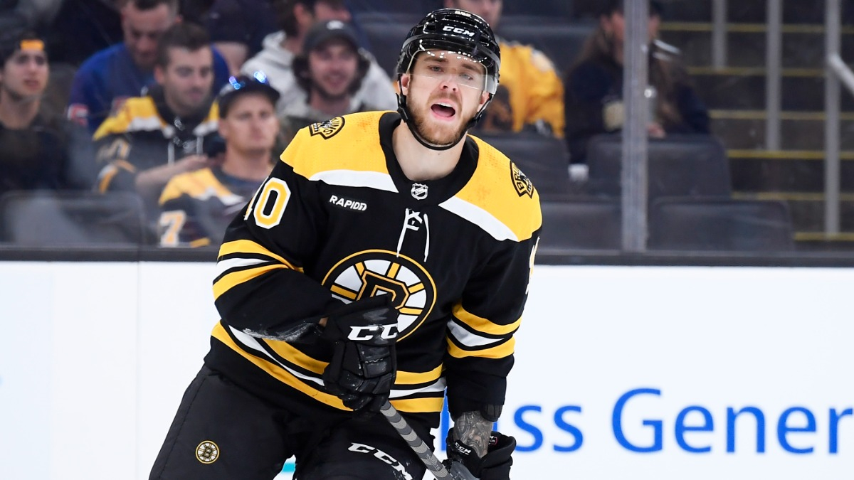 Boston Bruins left wing A.J. Greer