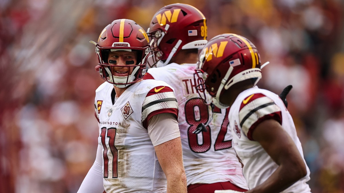 Washington Commanders quarterback Carson Wentz