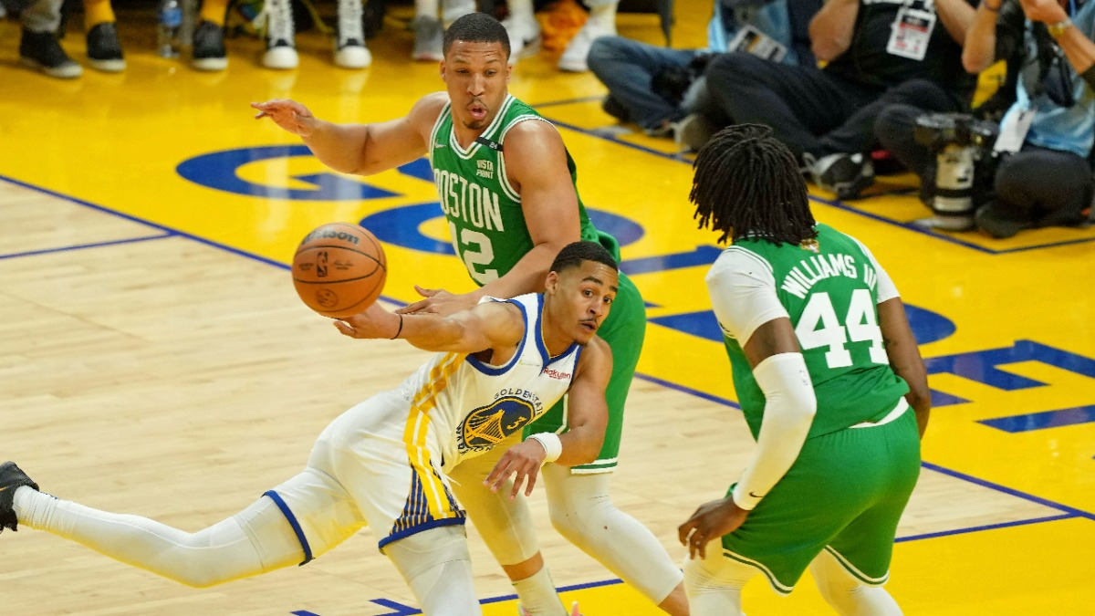 Boston Celtics forward Grant Williams and Robert Williams