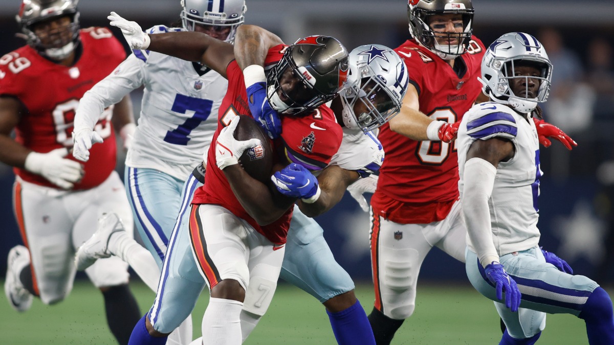 Dallas Cowboys linebacker Micah Parsons, Tampa Bay Buccaneers running back Leonard Fournette