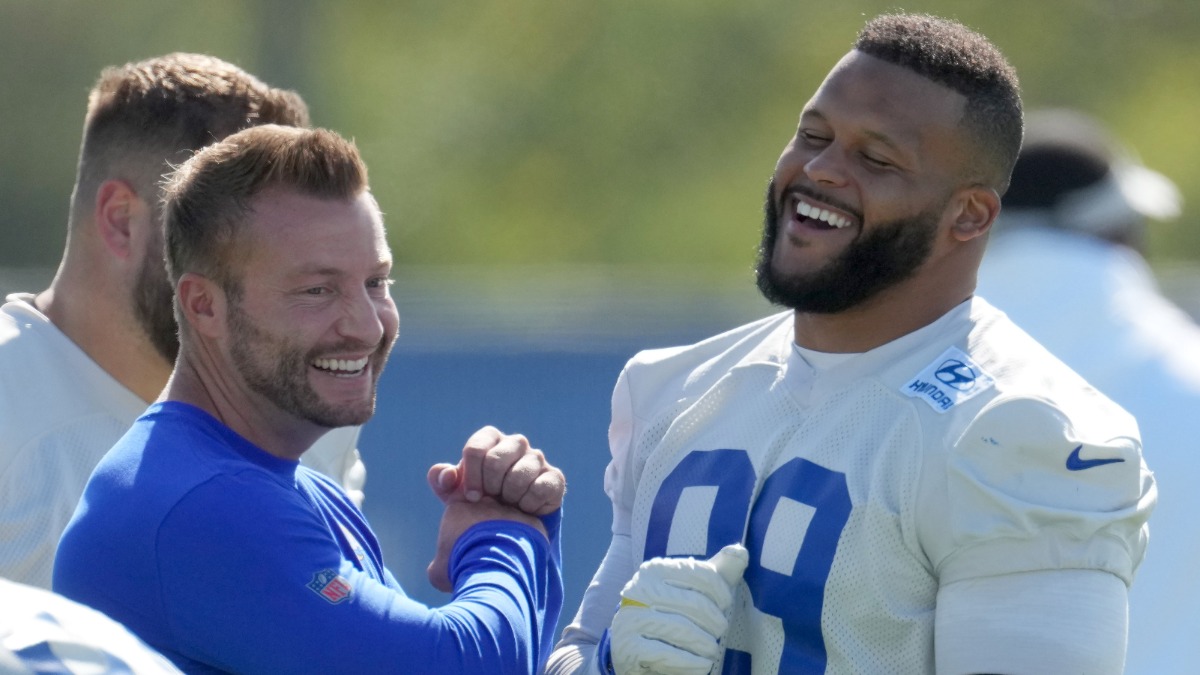 Los Angeles Rams defensive end Aaron Donald. coach Sean McVay
