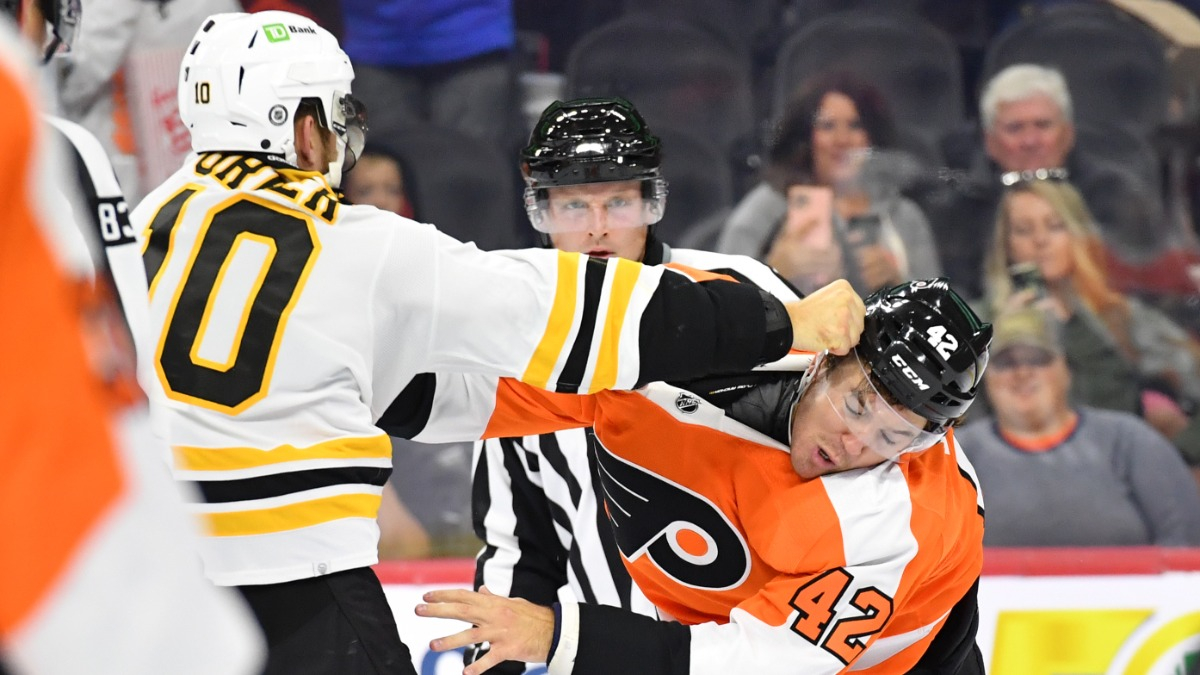Boston Bruins forward A.J. Greer