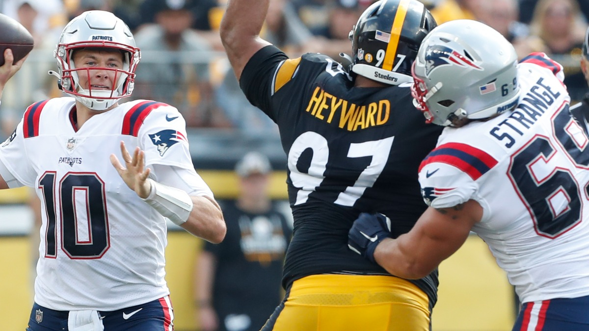 New England Patriots offensive lineman Cole Strange