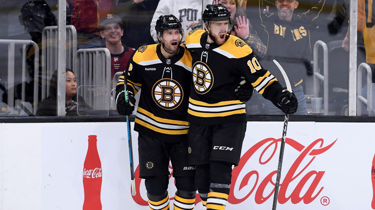 Boston Bruins forward A.J. Greer and Craig Smith