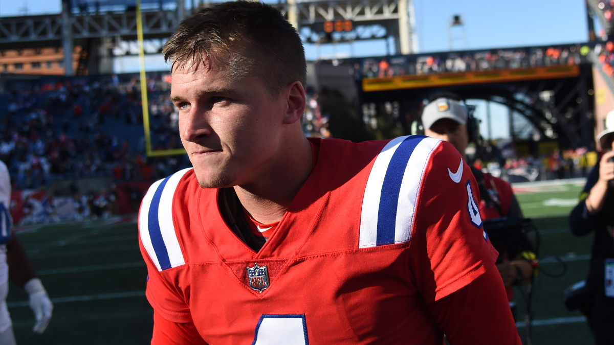 New England Patriots quarterback Bailey Zappe