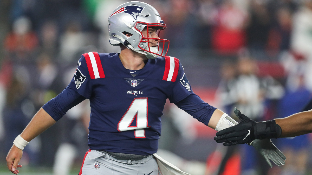 New England Patriots quarterback Bailey Zappe