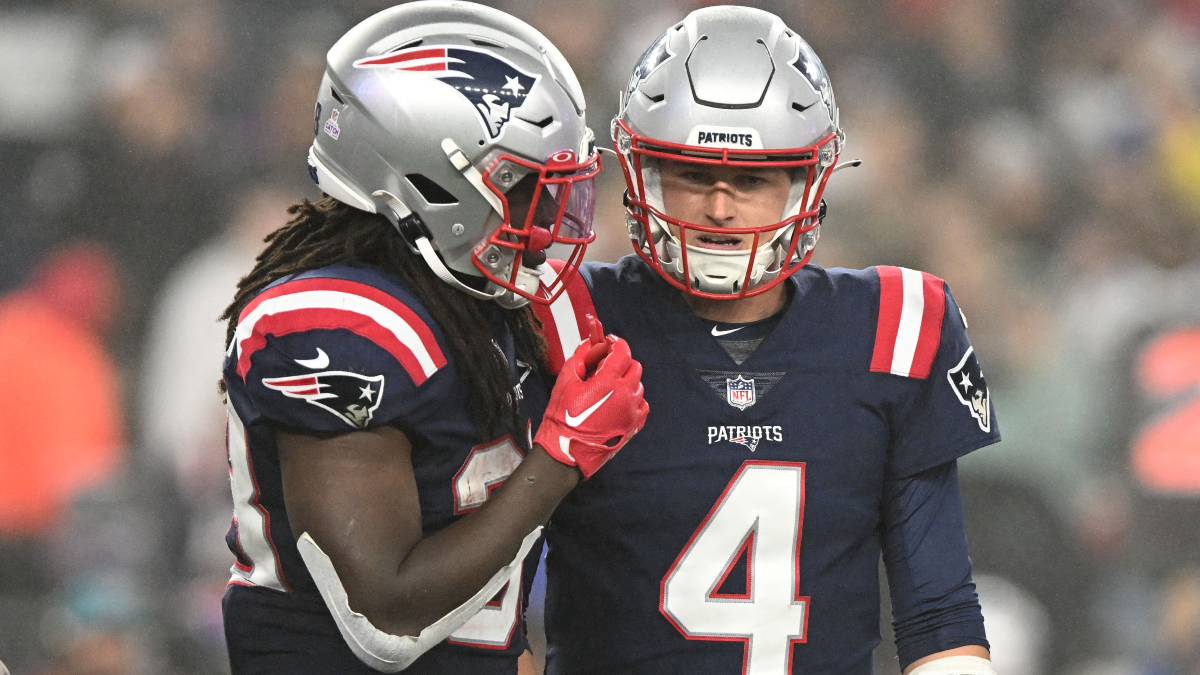 New England Patriots quarterback Bailey Zappe