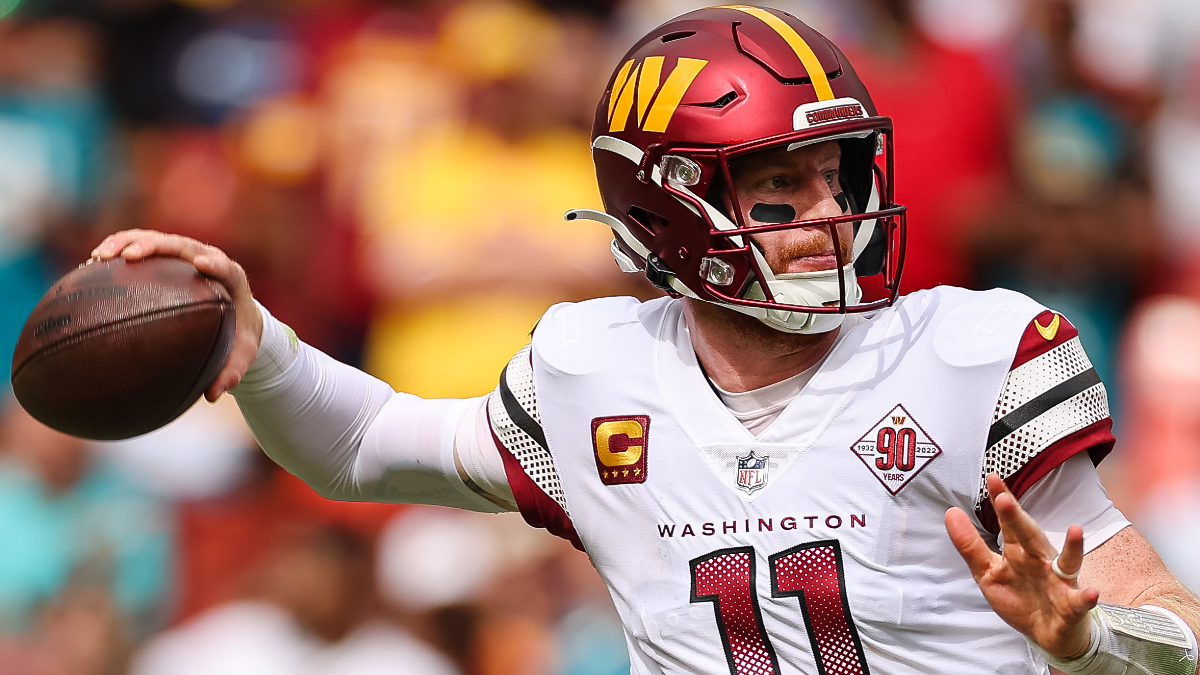 Washington Commanders quarterback Carson Wentz